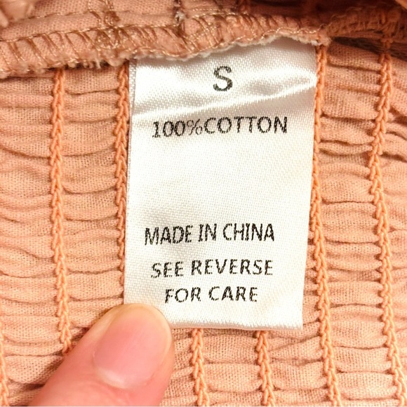 Wishlist Apparel Pink Puff Sleeve Crop Top Blouse Size Small S - Picture 4 of 5